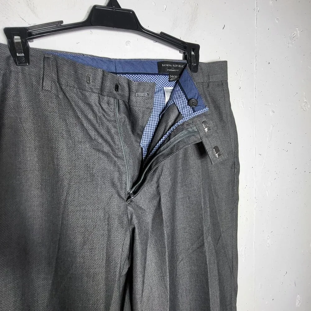 Banana Republic Mens Gray Standard Fit Dress Pants Size‎ 34/32